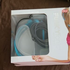 Blue Wireless Headset with Charging Cable